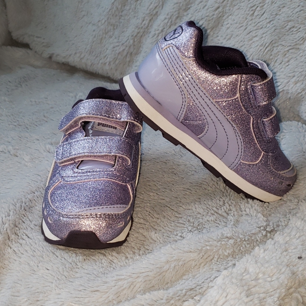 Pumas Toddlers Purple/Lilac Glitter Velcro